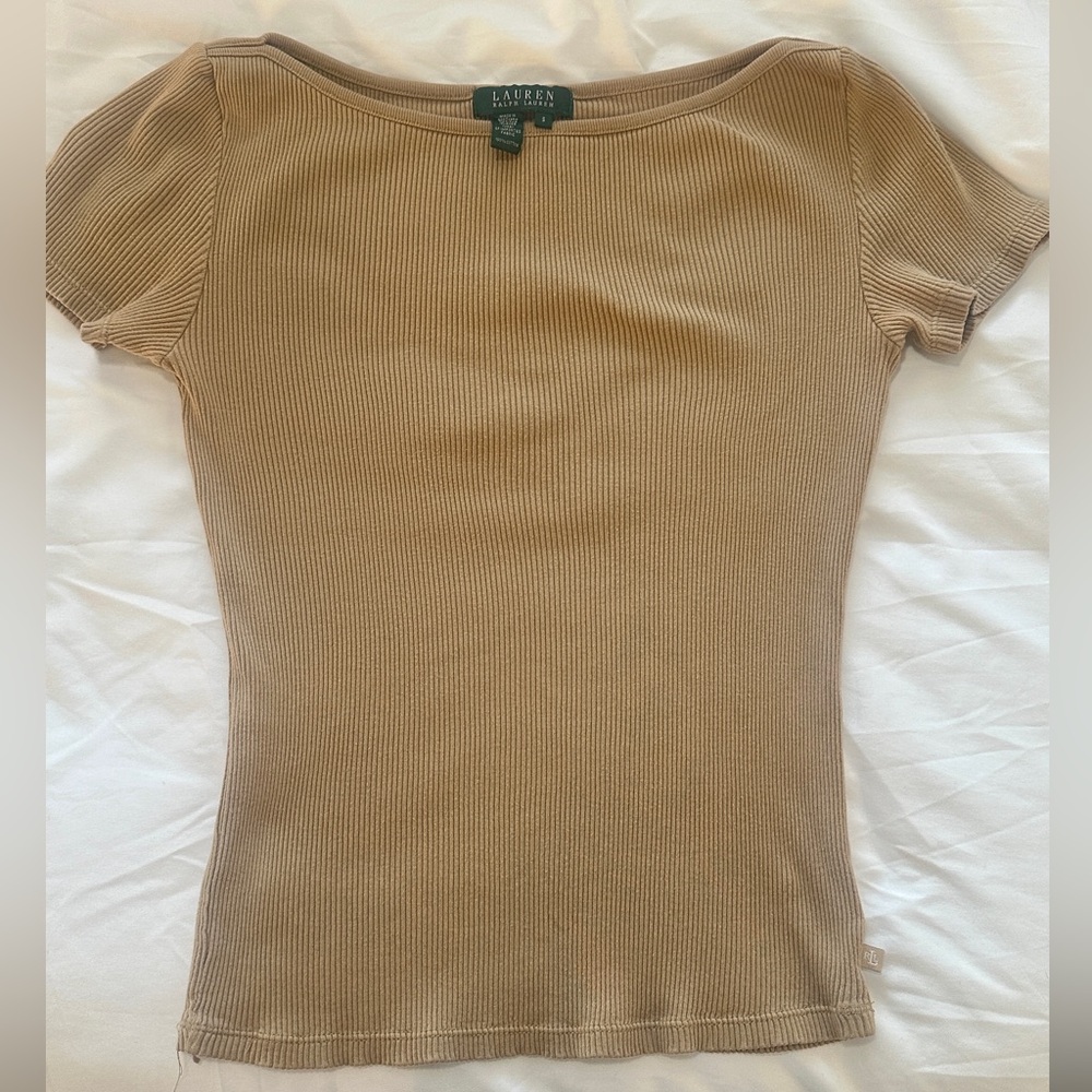 vintage ralph lauren short sleeve rib shirt